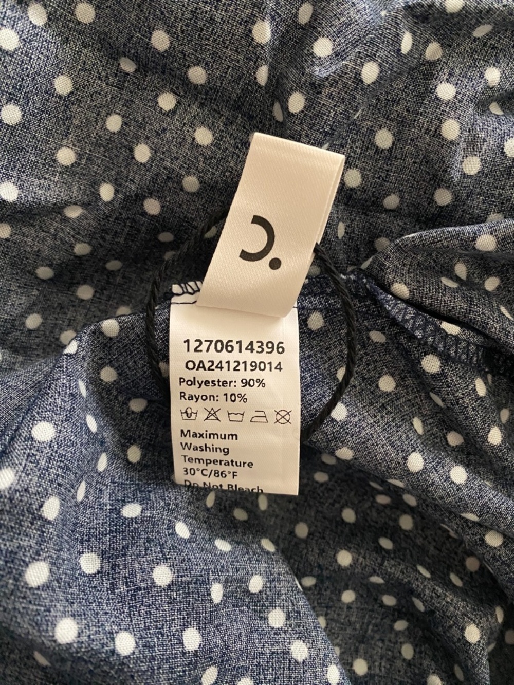 Commense Polka Dot Lace-Trim Dress Blue in Size Large - Picture 7 of 9